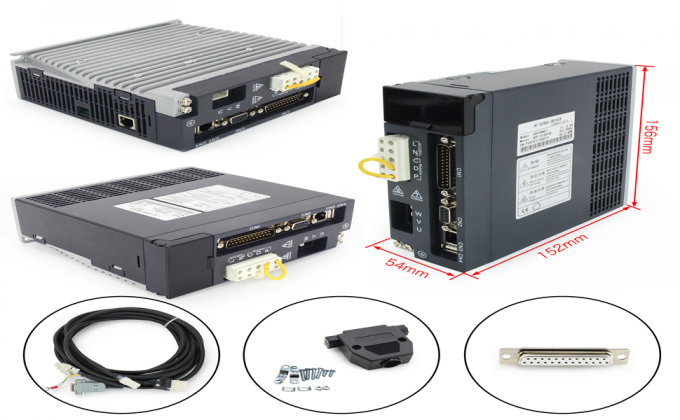 CNC Controller AC Servo Motor Kit 3000rpm 64Ncm 200W 17 Bit Magnetische Encoder 3
